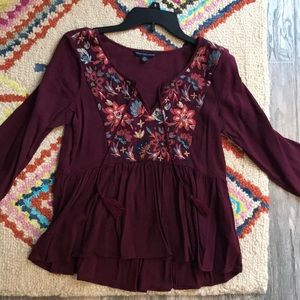 Embroidered floral top